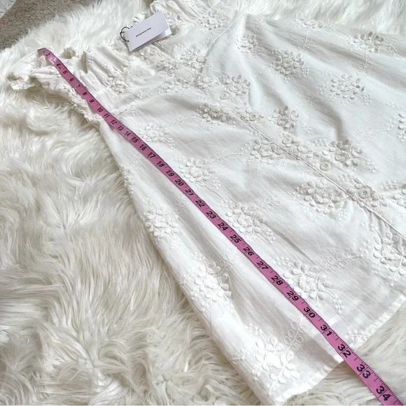 NWT O.P.T. White Ethereal Floral Embroidered Cap Sleeve Mini Dress - Picture 6 of 16